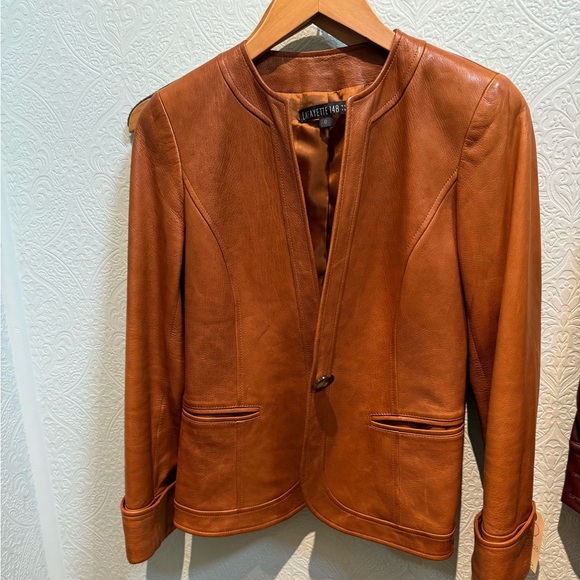 Lafayette 148 New York Tailored Leather Jacket - Picture 5 of 6